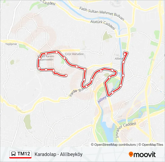 TM12 Bus Line Map
