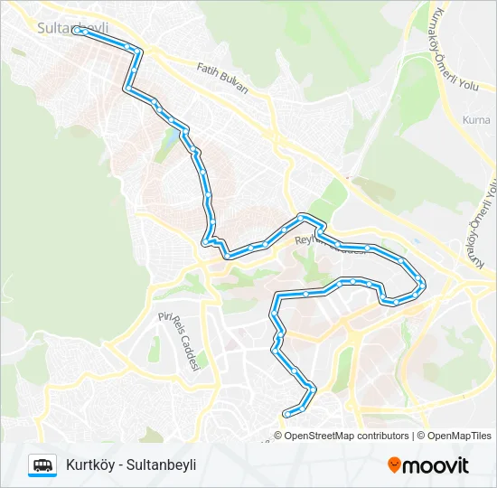 SULTANBEYLI - KURTKÖY Dolmus & Minibus Line Map
