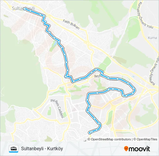 SULTANBEYLI - KURTKÖY Dolmus & Minibus Line Map