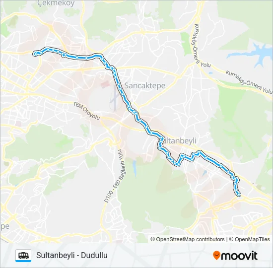 SULTANBEYLI - DUDULLU Dolmus & Minibus Line Map