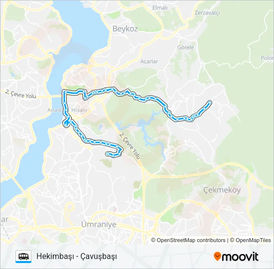 HEKIMBAŞI - ÇAVUŞBAŞI Dolmus & Minibus Line Map