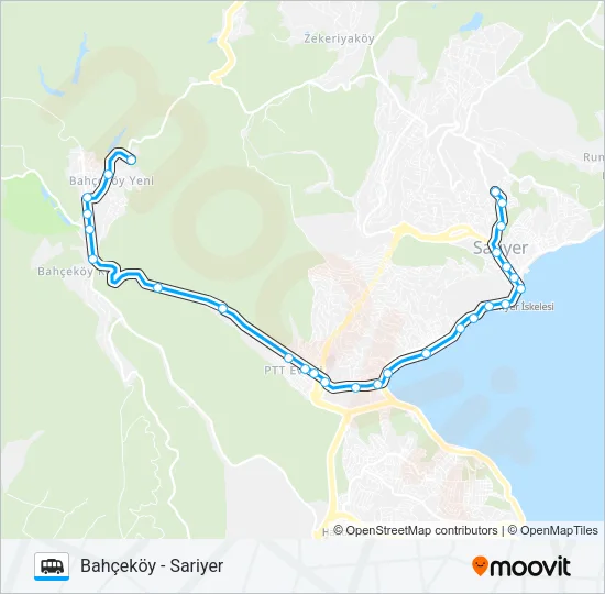 SARIYER - BAHÇEKÖY Dolmus & Minibus Line Map