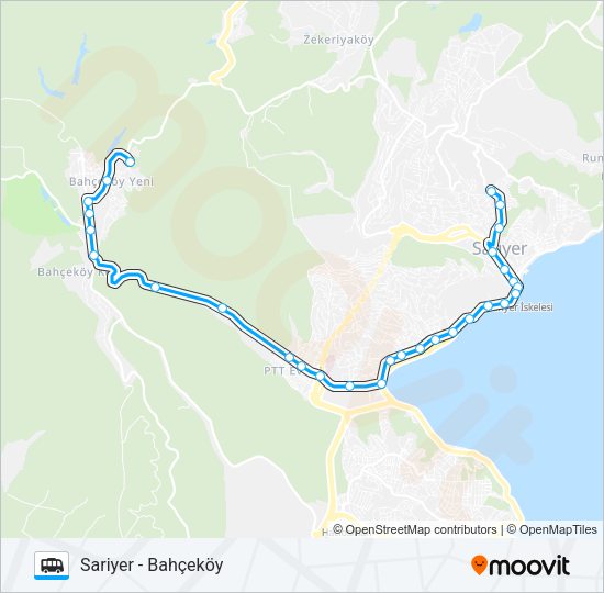 SARIYER - BAHÇEKÖY Dolmus & Minibus Line Map