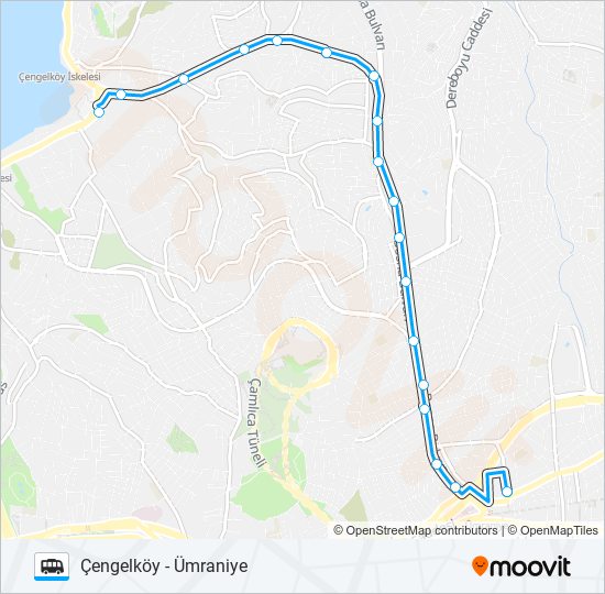 ÜMRANIYE - ÇENGELKÖY Dolmus & Minibus Line Map