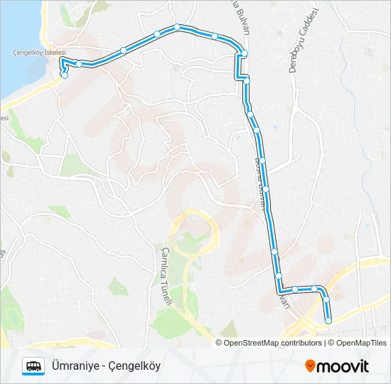 ÜMRANIYE - ÇENGELKÖY Dolmus & Minibus Line Map