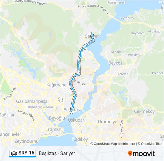 SRY-16 minibüs / dolmuş Hattı Haritası