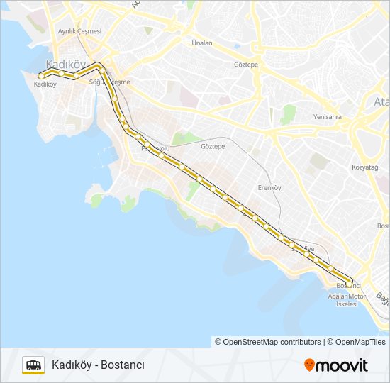 KADIKÖY - BOSTANCI Dolmus & Minibus Line Map