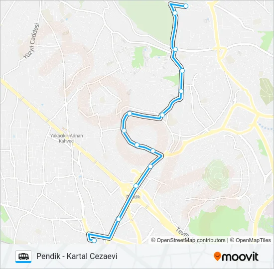 PENDIK - KARTAL CEZAEVI Dolmus & Minibus Line Map