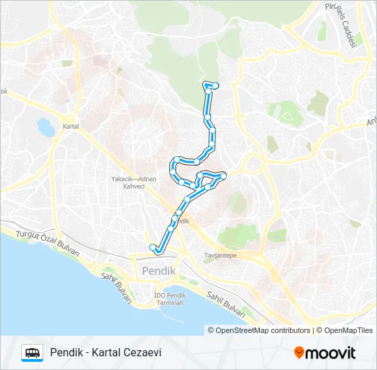 PENDIK - KARTAL CEZAEVI Dolmus & Minibus Line Map