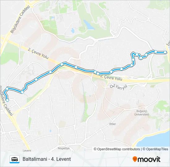 BALTALIMANI - 4. LEVENT Dolmus & Minibus Line Map