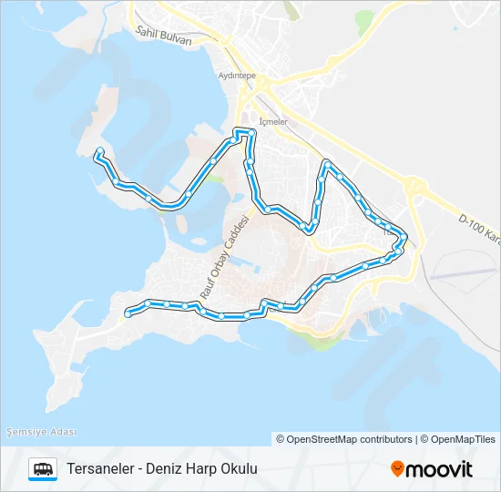 TERSANELER - DENIZ HARP OKULU Dolmus & Minibus Line Map