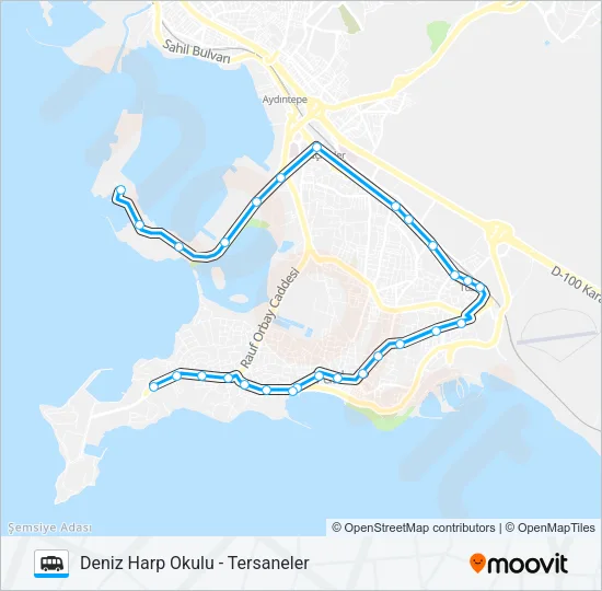 TERSANELER - DENIZ HARP OKULU Dolmus & Minibus Line Map
