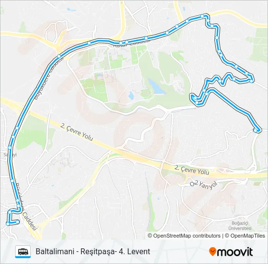 BALTALIMANI - REŞITPAŞA- 4. LEVENT Dolmus & Minibus Line Map