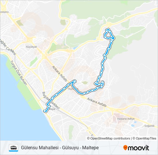 MALTEPE - GÜLSUYU - GÜLENSU MAHALLESI minibüs / dolmuş Hattı Haritası