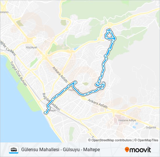 MALTEPE - GÜLSUYU - GÜLENSU MAHALLESI Dolmus & Minibus Line Map