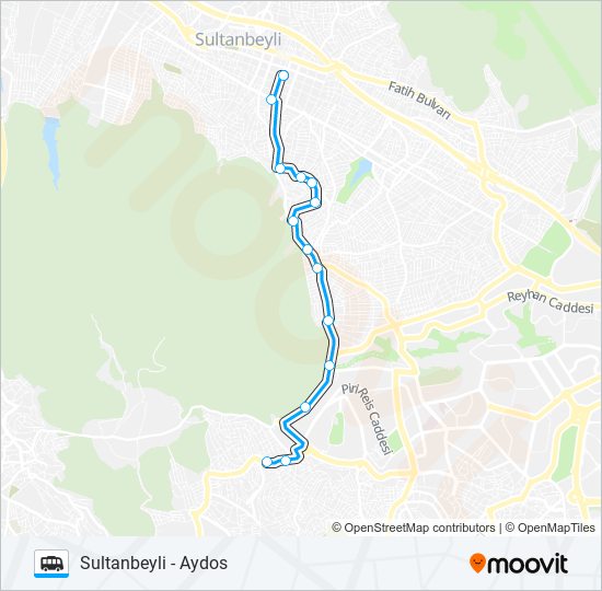 SULTANBEYLI - AYDOS minibüs / dolmuş Hattı Haritası
