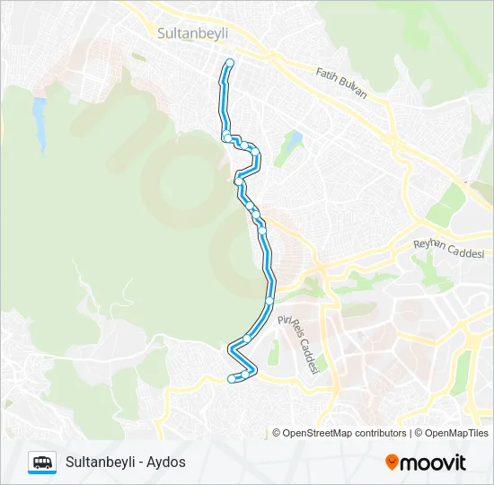 SULTANBEYLI - AYDOS Dolmus & Minibus Line Map