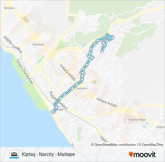 MALTEPE - NARCITY - KIPTAŞ minibüs / dolmuş Hattı Haritası