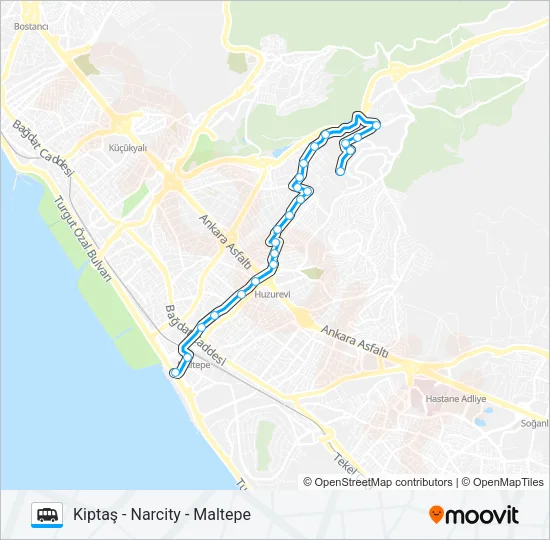 MALTEPE - NARCITY - KIPTAŞ Dolmus & Minibus Line Map