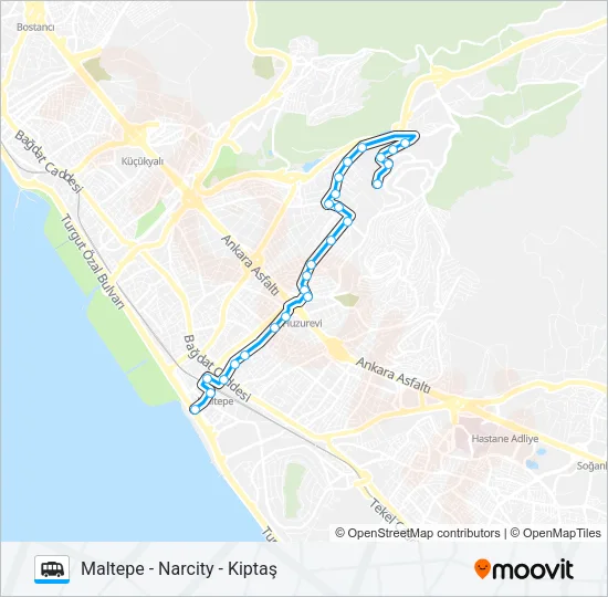 MALTEPE - NARCITY - KIPTAŞ Dolmus & Minibus Line Map
