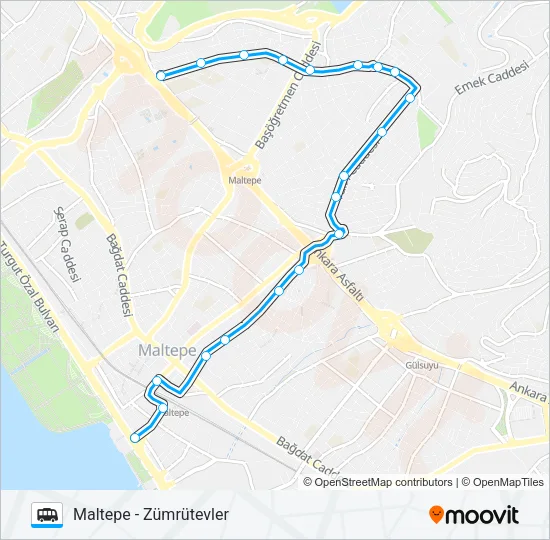 MALTEPE - ZÜMRÜTEVLER Dolmus & Minibus Line Map