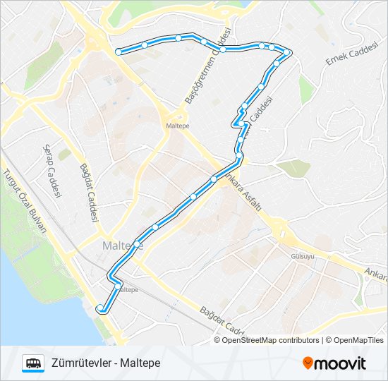 MALTEPE - ZÜMRÜTEVLER Dolmus & Minibus Line Map