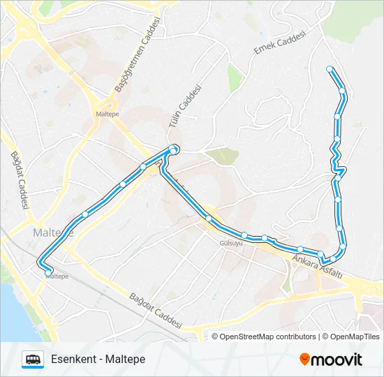 MALTEPE - ESENKENT Dolmus & Minibus Line Map