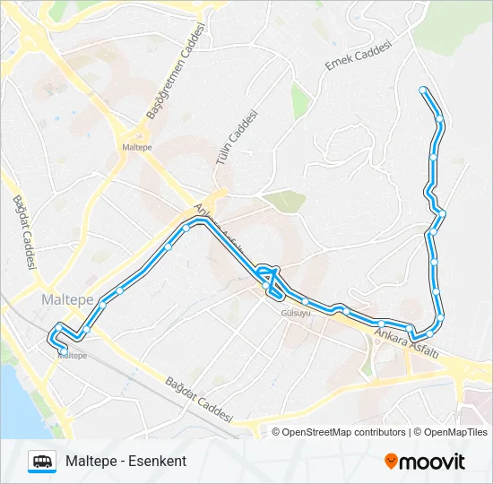 MALTEPE - ESENKENT Dolmus & Minibus Line Map