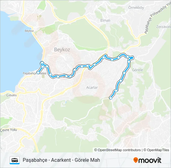 PAŞABAHÇE - ACARKENT - GÖRELE MAH Dolmus & Minibus Line Map