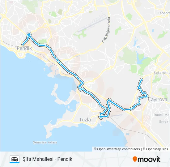 PENDIK - ŞIFA MAHALLESI Dolmus & Minibus Line Map