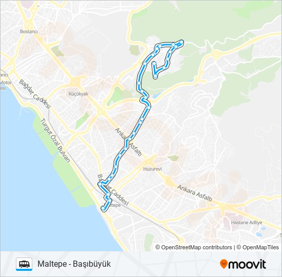 MALTEPE - BAŞIBÜYÜK minibüs / dolmuş Hattı Haritası
