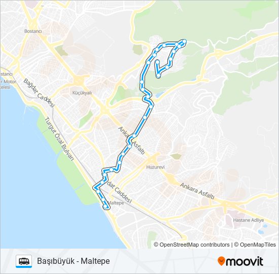 MALTEPE - BAŞIBÜYÜK minibüs / dolmuş Hattı Haritası