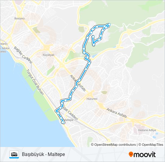 MALTEPE - BAŞIBÜYÜK Dolmus & Minibus Line Map