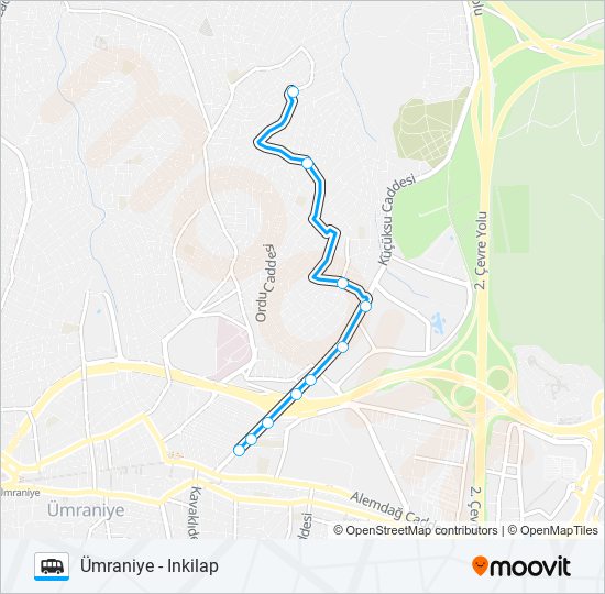 ÜMRANIYE - INKILAP minibüs / dolmuş Hattı Haritası