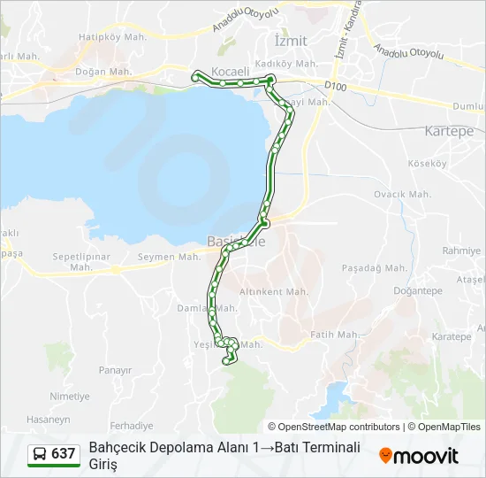 637 Bus Line Map