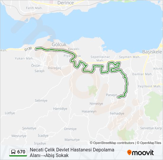 670 Bus Line Map