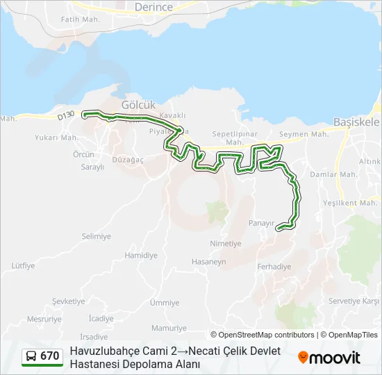 670 Bus Line Map