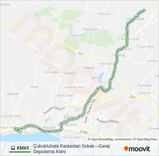 KM65 Bus Line Map