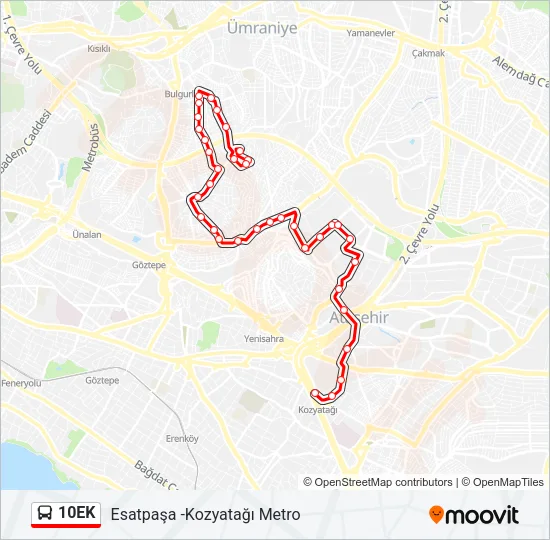 10EK Bus Line Map
