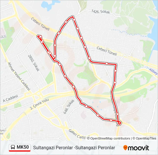 MK50 Bus Line Map