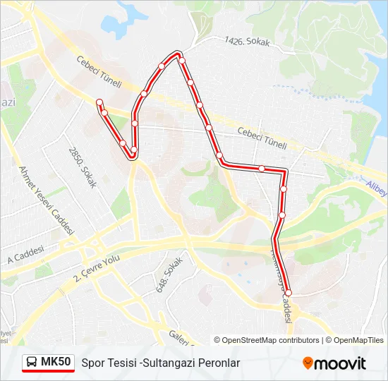 MK50 Bus Line Map