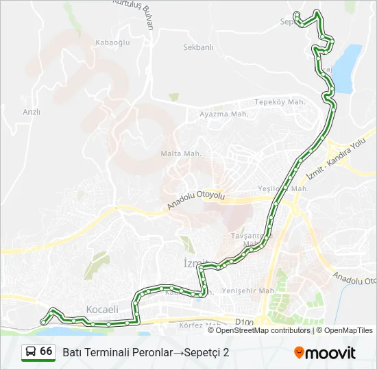 66 Bus Line Map