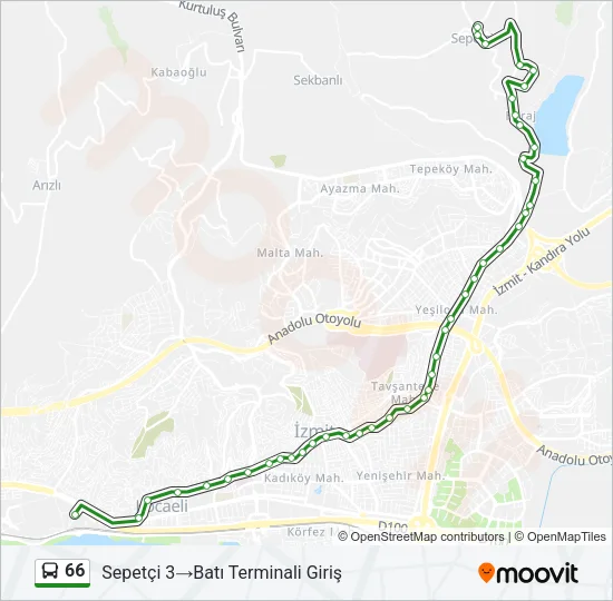 66 Bus Line Map