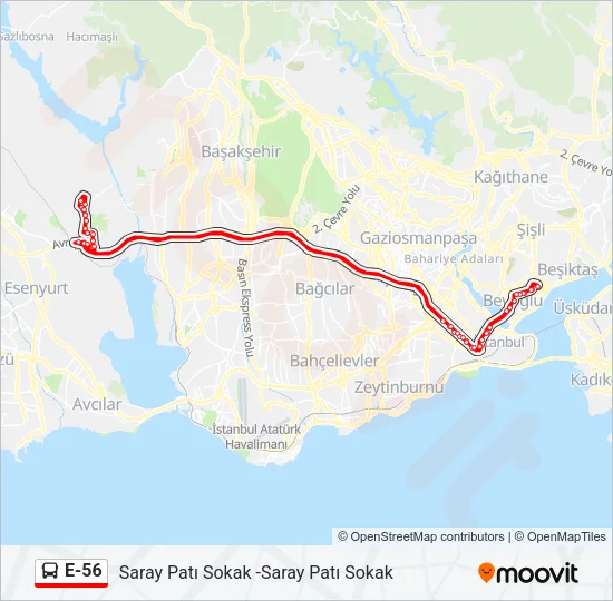 E-56 Bus Line Map