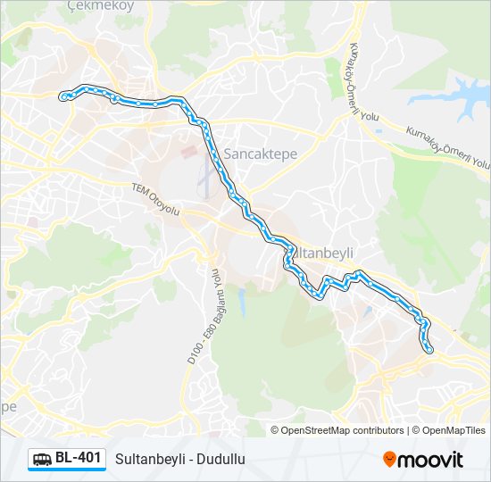 BL-401 dolmus & minibus Line Map