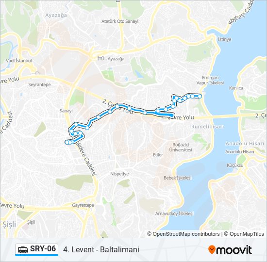 SRY-06 minibüs / dolmuş Hattı Haritası