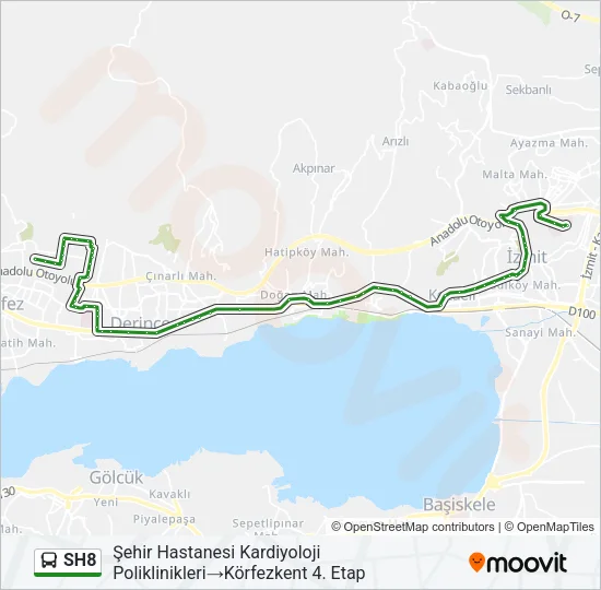 SH8 Bus Line Map