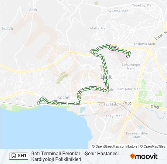 SH1 bus Line Map