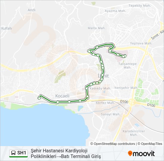 SH1 Bus Line Map