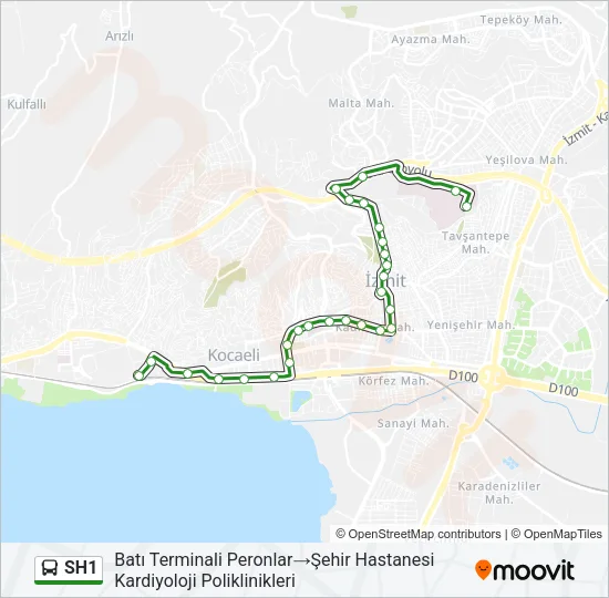 SH1 Bus Line Map